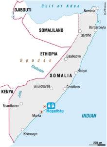 Carte localisation des villages SOS en Somalie