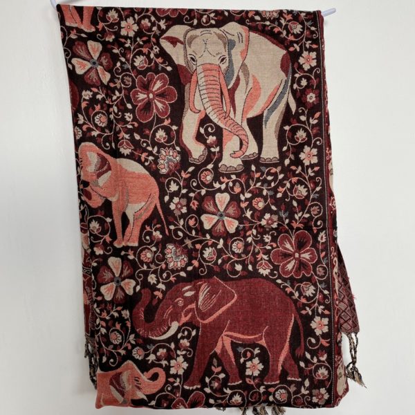 Echarpe en cachemire naturel Elephant Jamawar 202309