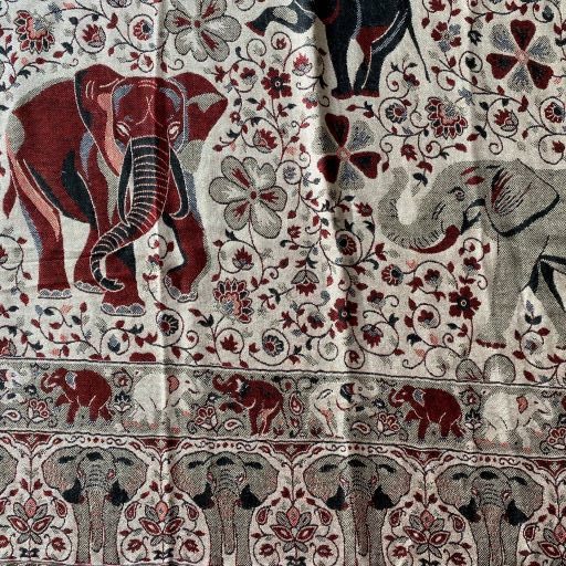 Echarpe en cachemire naturel Elephant Jamawar 202309 - Image 4