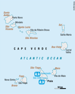 carte localisation de SOS au Cap-Vert (à Sao Domingos et Assomada)